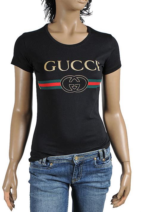 gucci t shirt dames|gucci t shirt logo print.